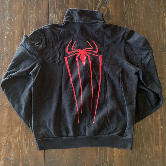 CALIFORNIA FLEECE BY AMERICAN APPAREL ● Limited Edition, Spiderman Black Zip-Up - Picture 2 of 2